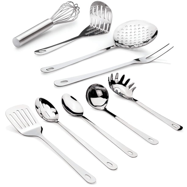 Set de cocina y servicio Lu Cucina Premium de acero inoxidable, 9 piezas