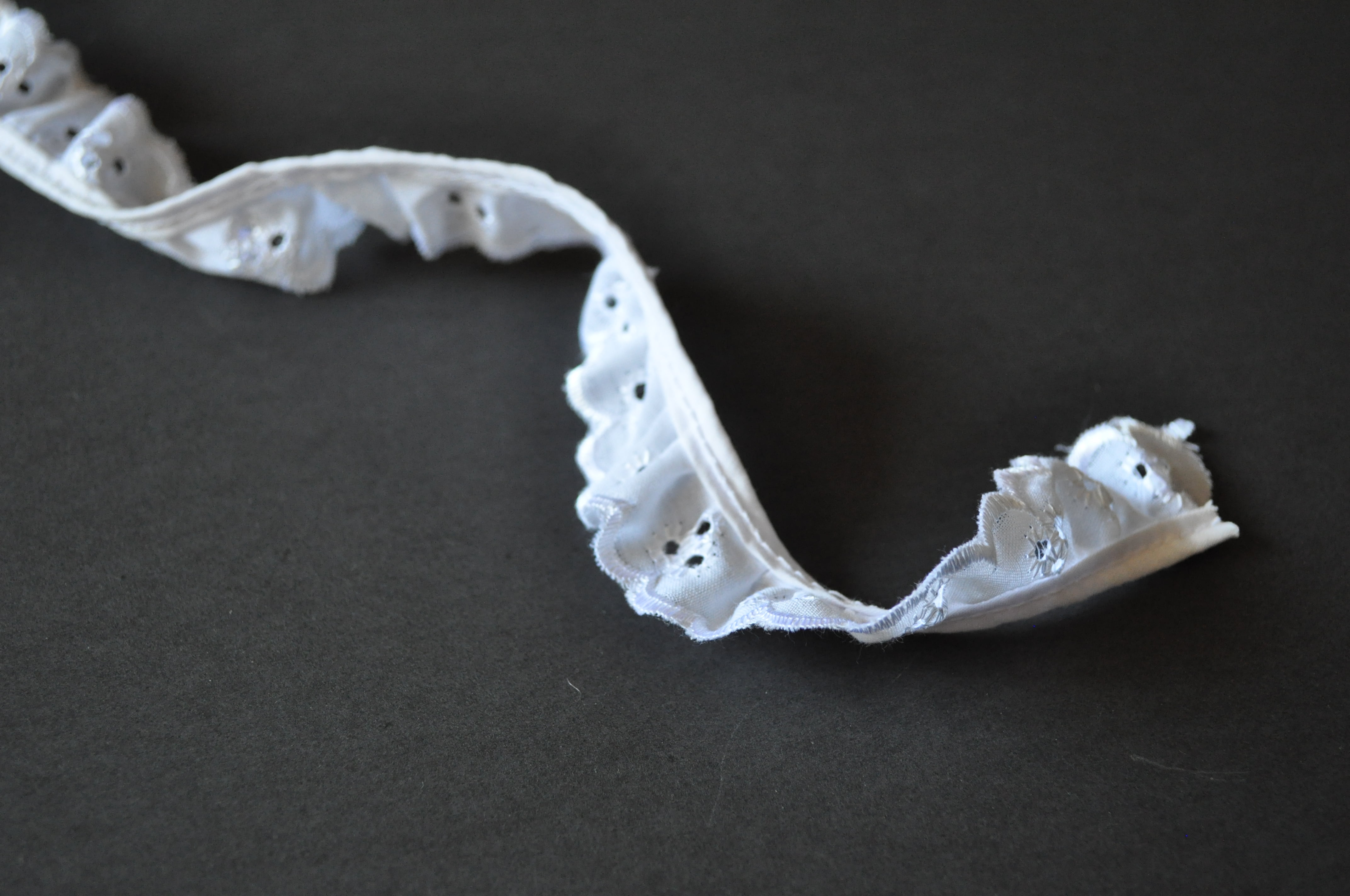 Kiddo 1" White Gathered Ruffled Cotton Eyelet Lace Trim Sewing Notions Wholesale