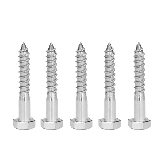 Wood Self Tapping  Screw, Hex Lag Screws Corrosion Resistance Neat Durable 25PCS  For Carpentry M8x50MM
