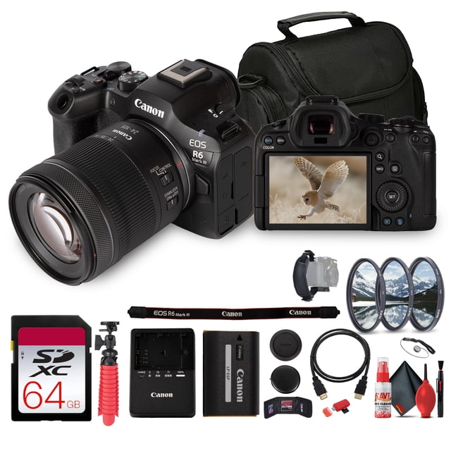 Canon EOS R6 Mark III Mirrorless Camera 32.5MP 7K RAW + RF 24-105mm Lens Bundle (International Model)