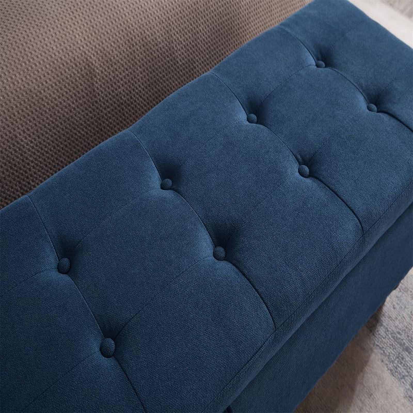 Miniyam 59" Storage Ottoman Bench, Storage Chest, Foot Rest Stool, Bedroom Bench for Living Room, Bedroom, Blue