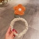 thumbnail image 5 of Diadema de spa facial para mujer, diadema de flores, diadema de felpa para maquillaje cosmético, diadema para el cuidado de la piel para lavar el maquillaje facial, naranja, 5 of 5