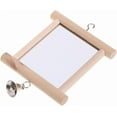 thumbnail image 5 of 1Pc/2Pcs Bird Mirror Wooden Hanging Swing Interactive Play Toys for Small Parrot Macaw African Grey Parakeet Cockatiel Lovebird Cage Accessories, 5 of 6