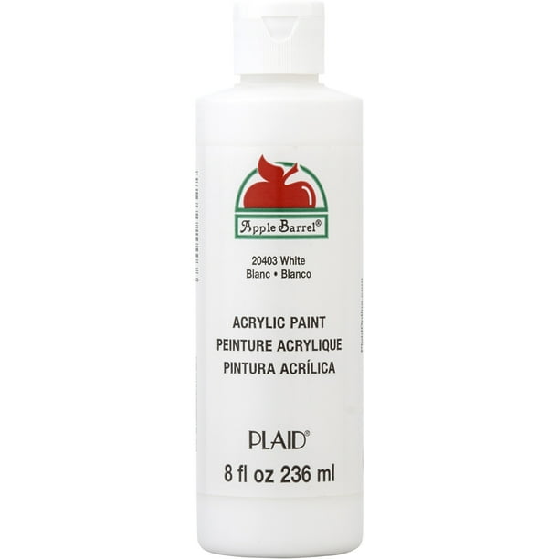 Apple Barrel 20403E Acrylic Craft Paint, Matte Finish, White, 8 fl oz