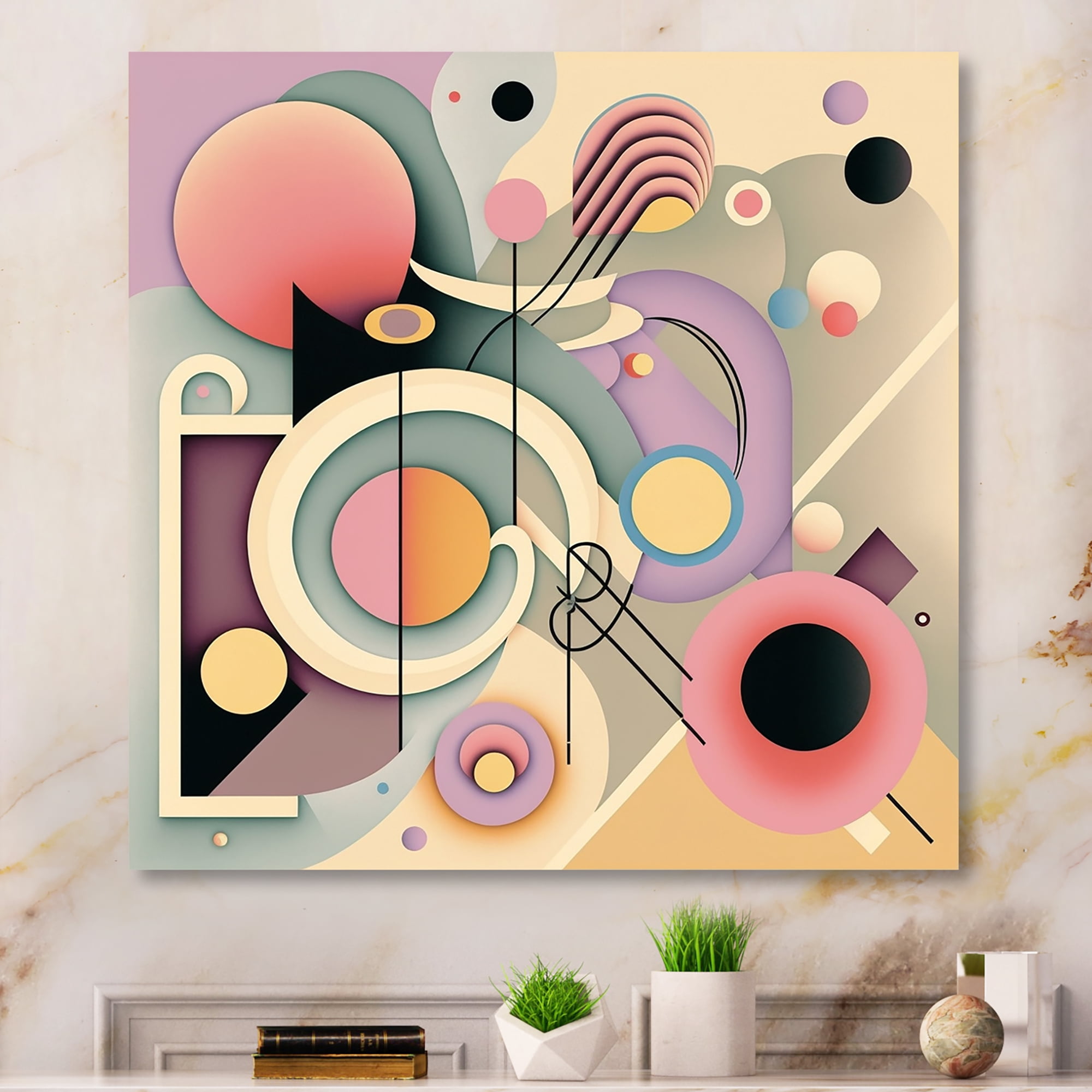 Designart Pastel Art Deco IV Canvas Wall Art