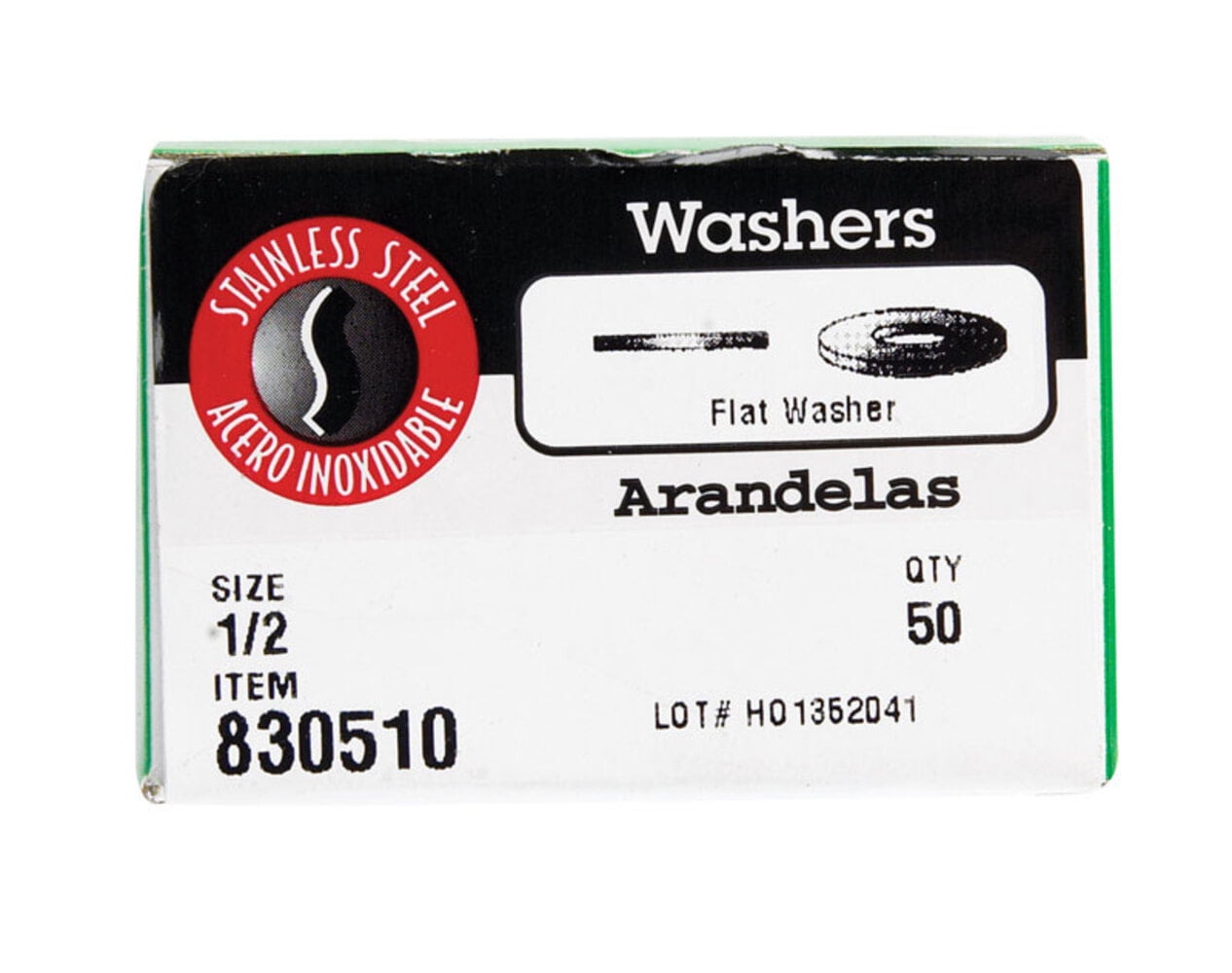 Hillman 1/2 In. Stainless Steel Flat Washer (50 Ct.) 830510