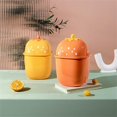 thumbnail image 4 of Countertop Trash Can Cute Desktop Trash Can Strawberry TabletopTrash Can Mini Garbage cans for Bedroom Living Room Bathroom Small Wastebasket with Lid (Yellow), 4 of 4