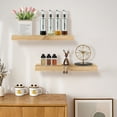 thumbnail image 4 of FungYuan Floating Shelves for Wall,20 inch Wood Wall Shelves for Bedroom,Beige,Set of 2, 4 of 5