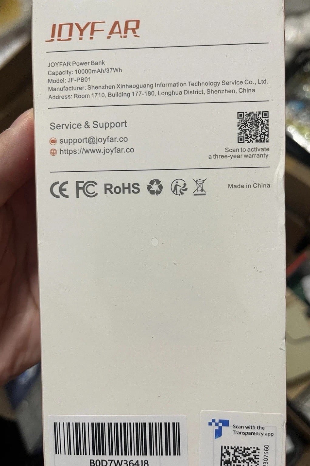 Joyfar 10000mah Power Bank with USB-C