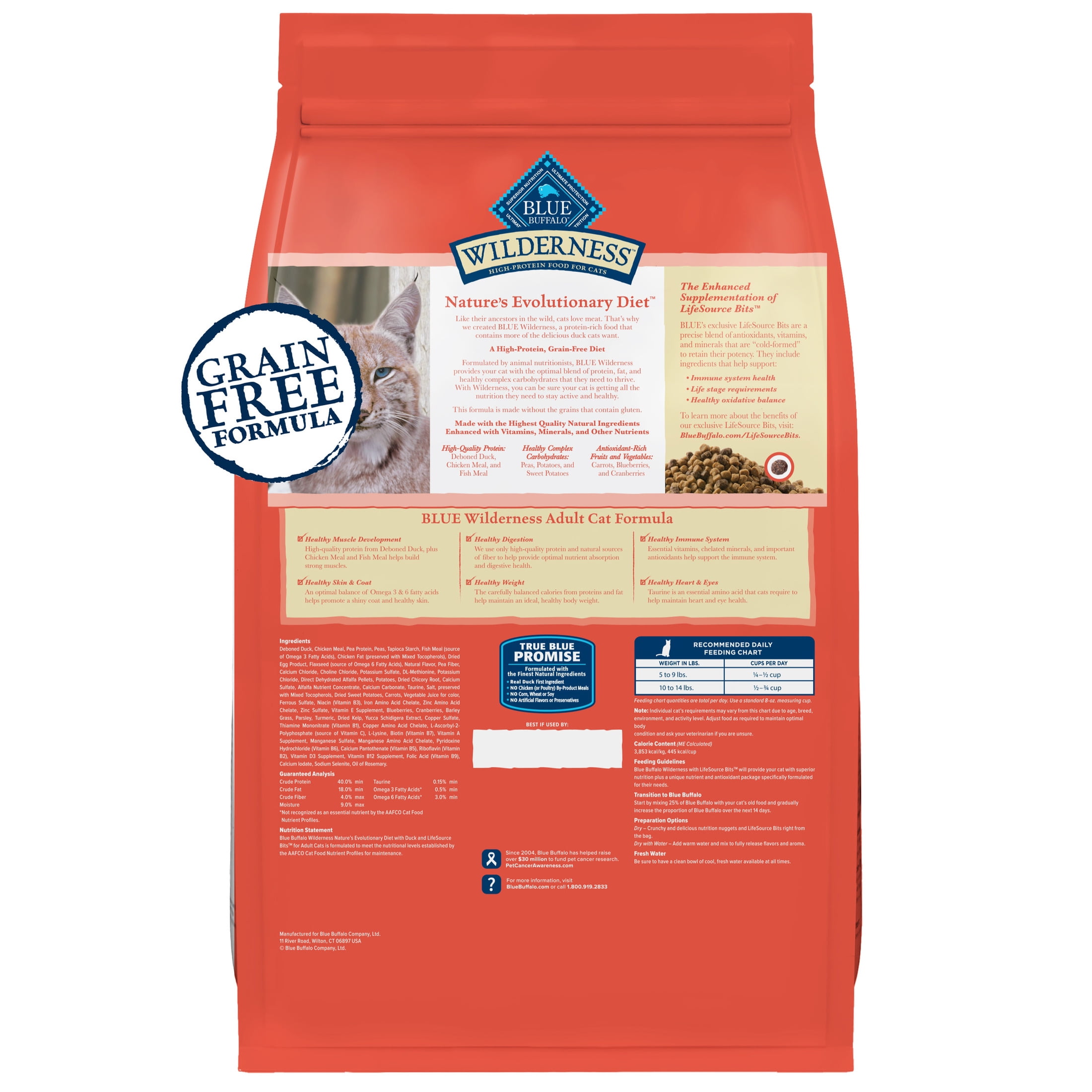 Blue Buffalo Wilderness Dry Cat Food, Weight and Hairball Control, Chicken, 5-lb. Bag