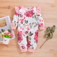 thumbnail image 3 of Baby Girl Clothes 9 Months Baby Girls Lovely Bodysuit 12 Months Baby Girl Long Sleeve Floral Prints Causal Bodysuit Pink, 3 of 8