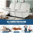 thumbnail image 3 of Recliner Sofa Slipcover, 3 Pieces Polyester Fabric Stretch Sofa Covers for 3 Seat Reclining Couch, Soft Washable Furniture Protector with Pockets (3 Seat, Milk White), 3 of 14