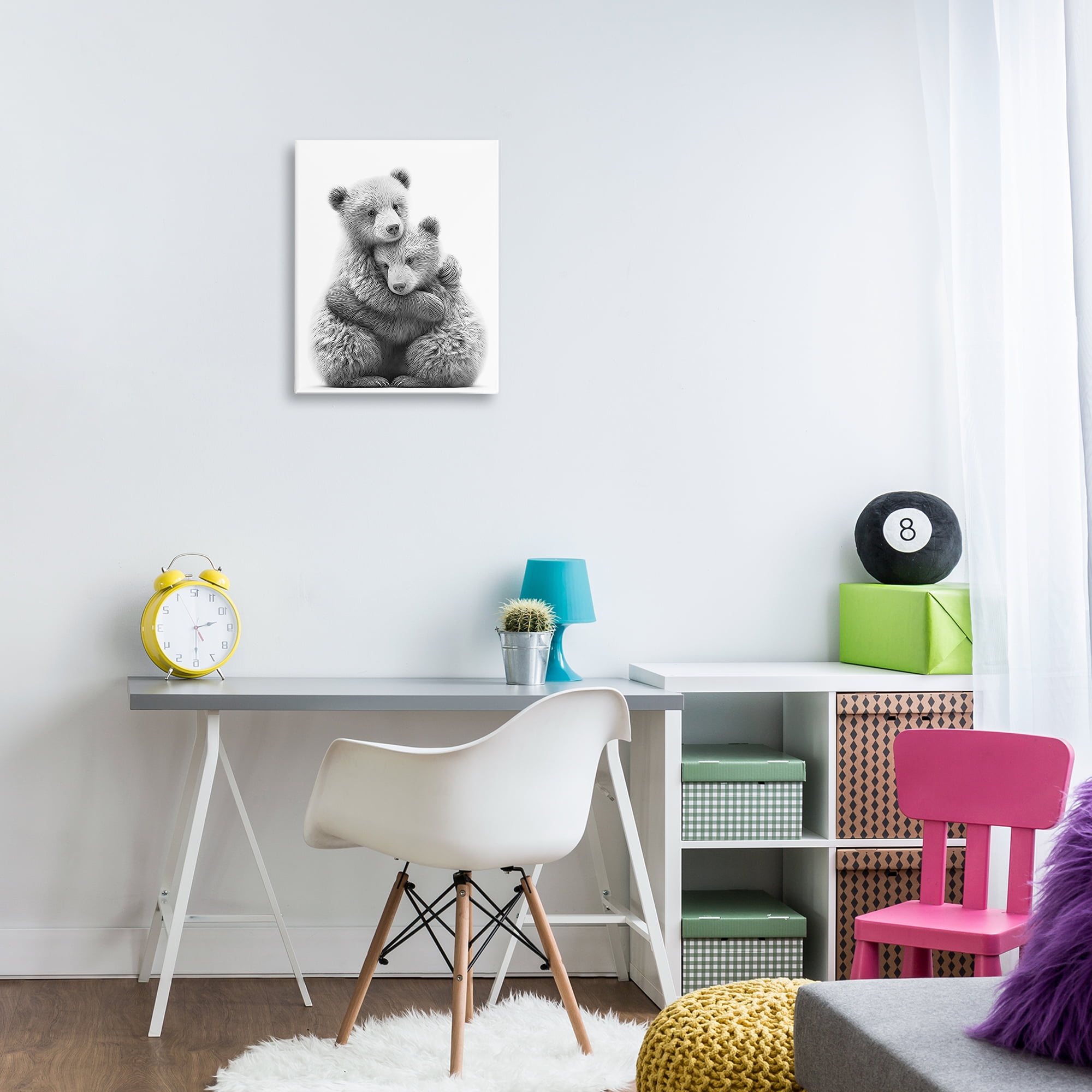 Stupell Industries Two Hugging Bears Animals & Insects Painting Gallery Wrapped Canvas Art Print Wall Art, 16 x 20