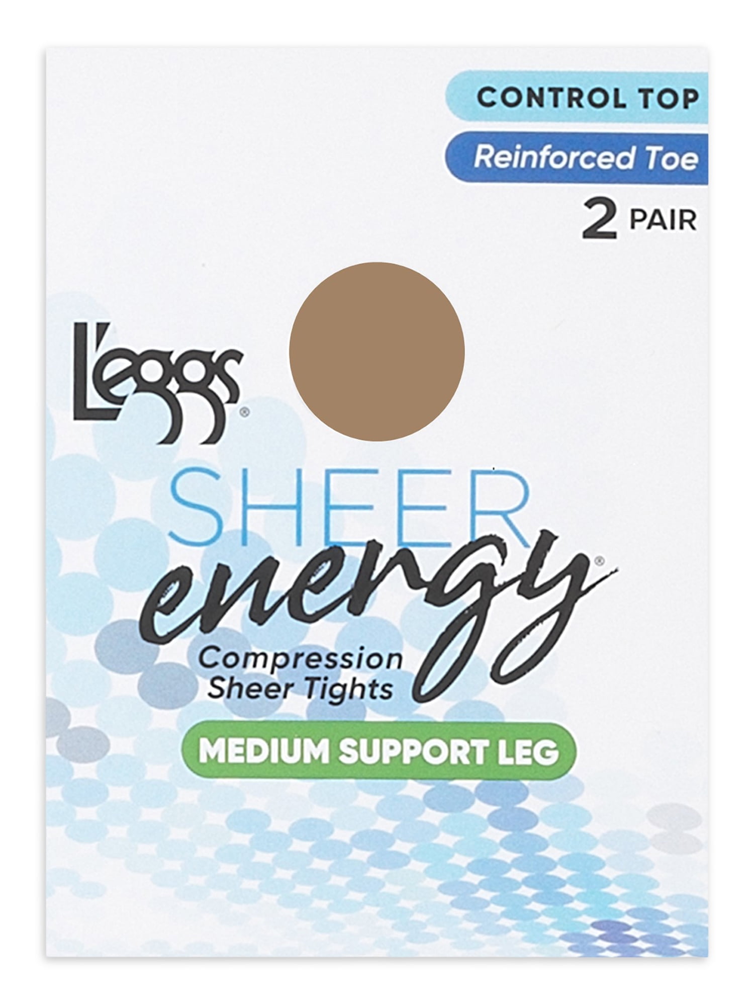 L'eggs Sheer Energy Medium Leg Support Control Top Reinforced Toe
