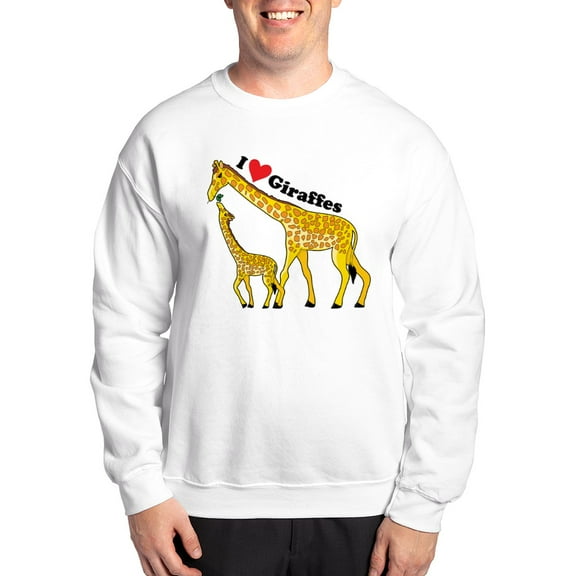 CafePress - I Love Giraffes Sweatshirt - Crew Neck Sweatshirt