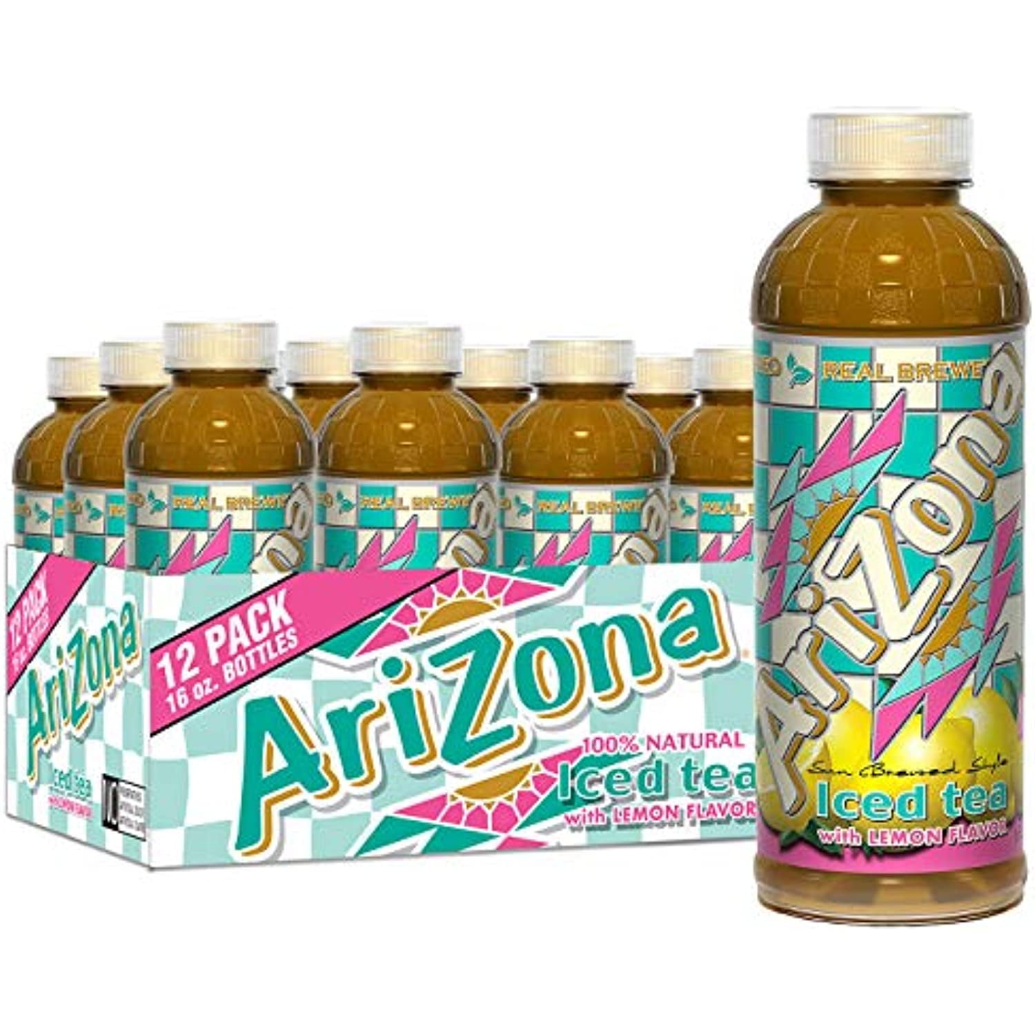 Arizona Tea, Premium Brewed Lemon Bottled Tea, 16 Fl Oz (Pack Of 12