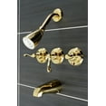 thumbnail image 2 of Kingston Brass KB232FL Royal Three-Handle Tub and Shower Faucet, Polished Brass, 2 of 3