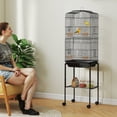 thumbnail image 2 of PawHut 62" Bird Cage Budgie Cage with Wheels, Detachable Stand, Storage, Black, 2 of 10
