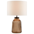 thumbnail image 3 of Bouclair Brown Glass Ribbed Table Lamp, 3 of 5