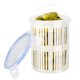 thumbnail image 2 of Tarro de Pepinillos Contenedor de Pepinillos con Colador y Tapa Tarro de Pepinillos Redondo con Cesta de Drenaje Tarro de Ahorro Fresco para Refrigerador para Frutas Verduras ANGGREK  Otros, 2 of 8