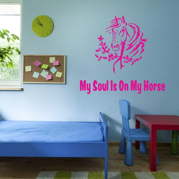 Animal Wall Decals for Care Taker Daycare - Horse Head on White Background Horse DIY & Creativity Boy Girl Bedroom Wall Sticker - Size: 10 In x 9 In