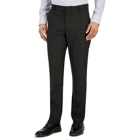 Tommy Hilfiger Mens Modern Fit Stretch Performance Dress Pants Slacks, Brown, 33W x 30L