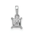 thumbnail image 3 of Real 14kt White Gold 1/5ct. Diamond Princess Square Pendant; for Adults and Teens; for Women and Men, 3 of 4