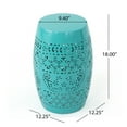 thumbnail image 3 of Apple Valley Indoor 12" Lace Cut Iron Side Table, Teal, 3 of 6