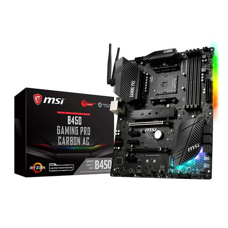 MSI Performance Gaming AMD Ryzen 1st and 2nd Gen AM4 M.2 USB 3 DDR4 HDMI Display Port WiFi Crossfire ATX Motherboard (B450 Gaming PRO Carbon (Best Am4 Motherboard For Ryzen)