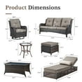 thumbnail image 4 of Opohoro 9-Pieces Outdoor Wicker Conversation Set with Adjustable Chaise Lounge, Sofa, Swivel Rocking Chairs and Tables, 4 of 17