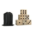 thumbnail image 4 of Hathaway High Roller Yard Dice Set with 6 x 3.5-in Wooden Dice and Black Nylon Storage Bag, Reusable Scorecard Included, 4 of 6