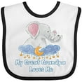 thumbnail image 3 of Inktastic My Great Grandpa Loves Me Cute Elephants Clouds Moon Stars Boys or Girls Baby Bib, 3 of 4