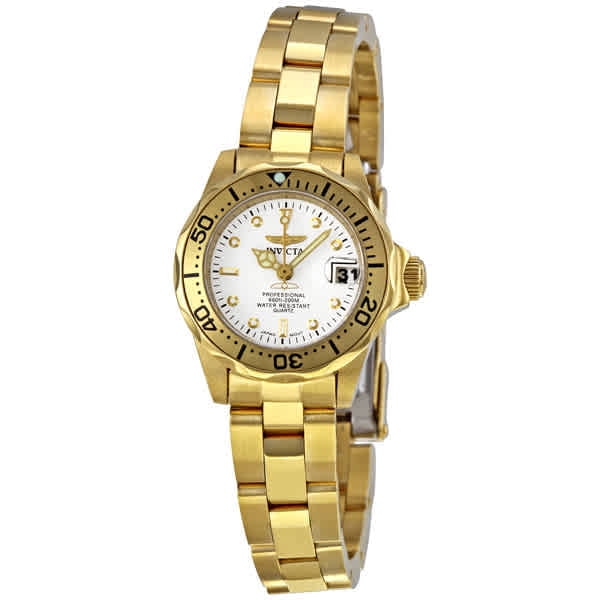 Invicta Women's Pro Diver Gold Dial 18K Gold Tone Stainless Steel 
