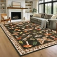 thumbnail image 1 of Washable Rug 9x12 Mushroom Butterfly Area Rug Non Slip Living Room Large Rugs Insect Moth Print Carpet Non Shedding Soft Bedroom Floor Mat Thin Foldable Modern Carpet for Farmhouse, Brown, 1 of 6