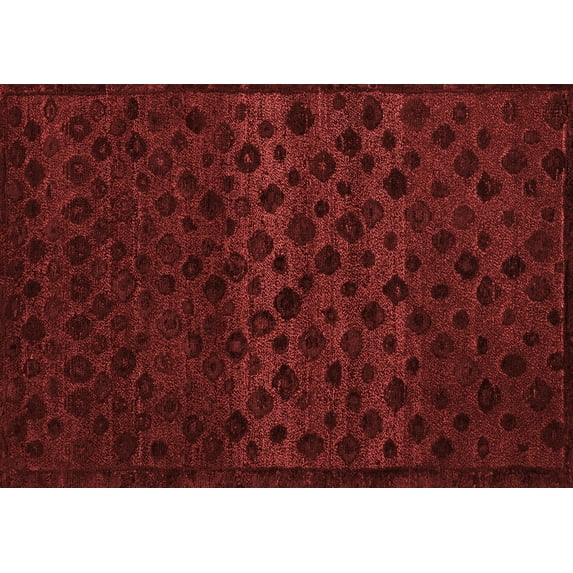 Ahgly Company Indoor Rectangle Abstract Red Modern Area Rugs, 7' x 10'