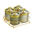 thumbnail image 4 of Tarro de almacenamiento de alimentos Bandeja para condimentos Multiusos con soporte Bandeja para refrigerios con tapa para 4 cuencos verdes, 4 of 9