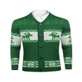 thumbnail image 3 of Cardigan de Noël pour Hommes Manches Longues Col Châle Imprimé Renne Flocon de Neige Tricot, 3 of 6
