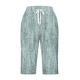 thumbnail image 5 of Puntoco Pantalones cortos casuales para mujer Pantalones cortos casuales para mujer Pantalones rectos con cordón Cintura elástica Pantalones sueltos cómodos con bolsillos, 5 of 5
