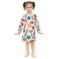 thumbnail image 2 of Girls' long-sleeved dress Playful Pencil Girls' A-line dress with ribbed cuffs Soft and comfortable, 2 of 6