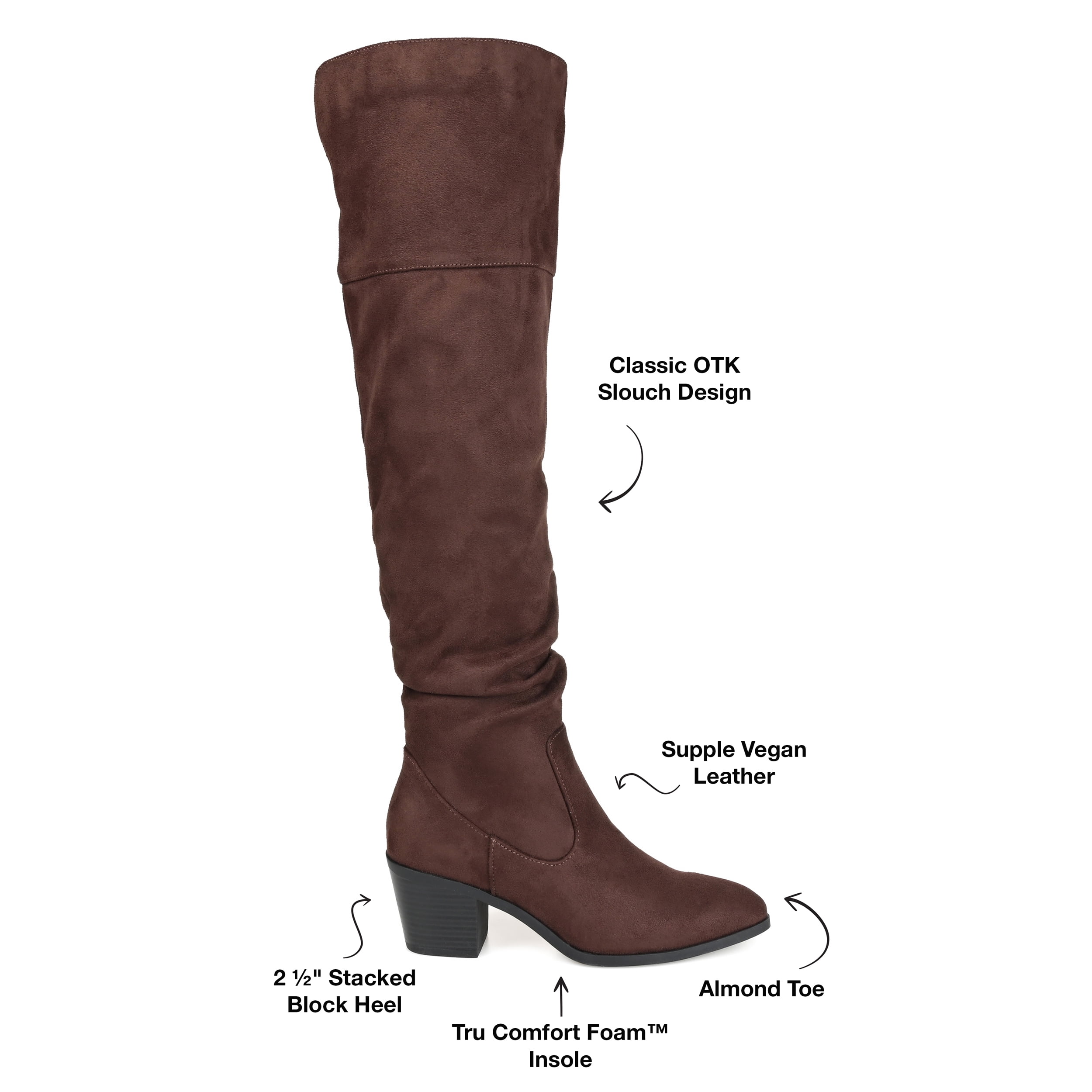 Journee Womens Zivia Extra Wide Calf Stacked Heel Over The Knee Boots