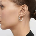 thumbnail image 4 of Lancharmed Silver Plated Cute Earrings for Womens,Irregular Geometric Hoops Earring Friend Gifts for Women, 4 of 7