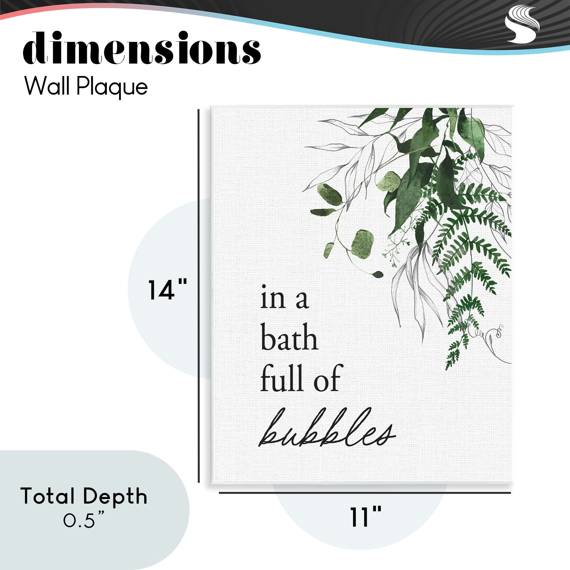 Forest Foliage Bubble Bath Wall Plaque Art, design by Lettered and Lined