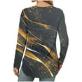 thumbnail image 2 of JUSLIO Womens Tops Relaxed Fit Graphic Shirts Irregular Print Long Sleeve Round Neck Shirts Black 2XL, 2 of 8