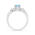 thumbnail image 4 of ANGARA Natural Aquamarine and Diamond Twisted Vine Engagement Ring in 14K White Gold for Women (Size-6mm) | March Birthstone, Birthday, Anniversary, Jewelry Gift for Women | Natural Aquamarine Ring, 4 of 10