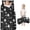 Moon and Leaf Gothic Pattern, variant on Hand and Bat Gothic Pattern Teens Toddler Nap Mat with Pillow, Sleeping Mat Bag for Preschool Daycare 59"x22"