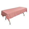 thumbnail image 1 of LA Linen TCcheck60x90-CoralK55 Polyester Gingham Checkered Rectangular Tablecloth, White & Coral - 60 x 90 in., 1 of 4
