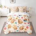 thumbnail image 2 of Homewish Kids Birthday Party Bedding Comforter Set 7pcs, Cute Capibara Animal Queen Bedding Sets, Princess Ribbon Bow Reversible Queen Sheet Sets, Luxury Bedroom Decor, 2 of 7