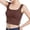 Coffee, variant on Womens Tank Tops Side Split Navel Vest With Breast Pad Bottoming Top Slim And High Waist With Bra Underwear