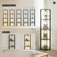 thumbnail image 2 of FENLO Wood Corner Shelf with Dimmable LED Floor Lamp, 2 of 6
