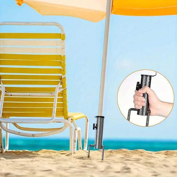 Heavy-Duty Adjustable Anchor Umbrella Stand, Beach Umbrella Stand Outdoor Base Patio Umbrella Steel Anchor, Outdoor Umbrella Stand Base Heavy-duty Metal Patio Umbrella Holder